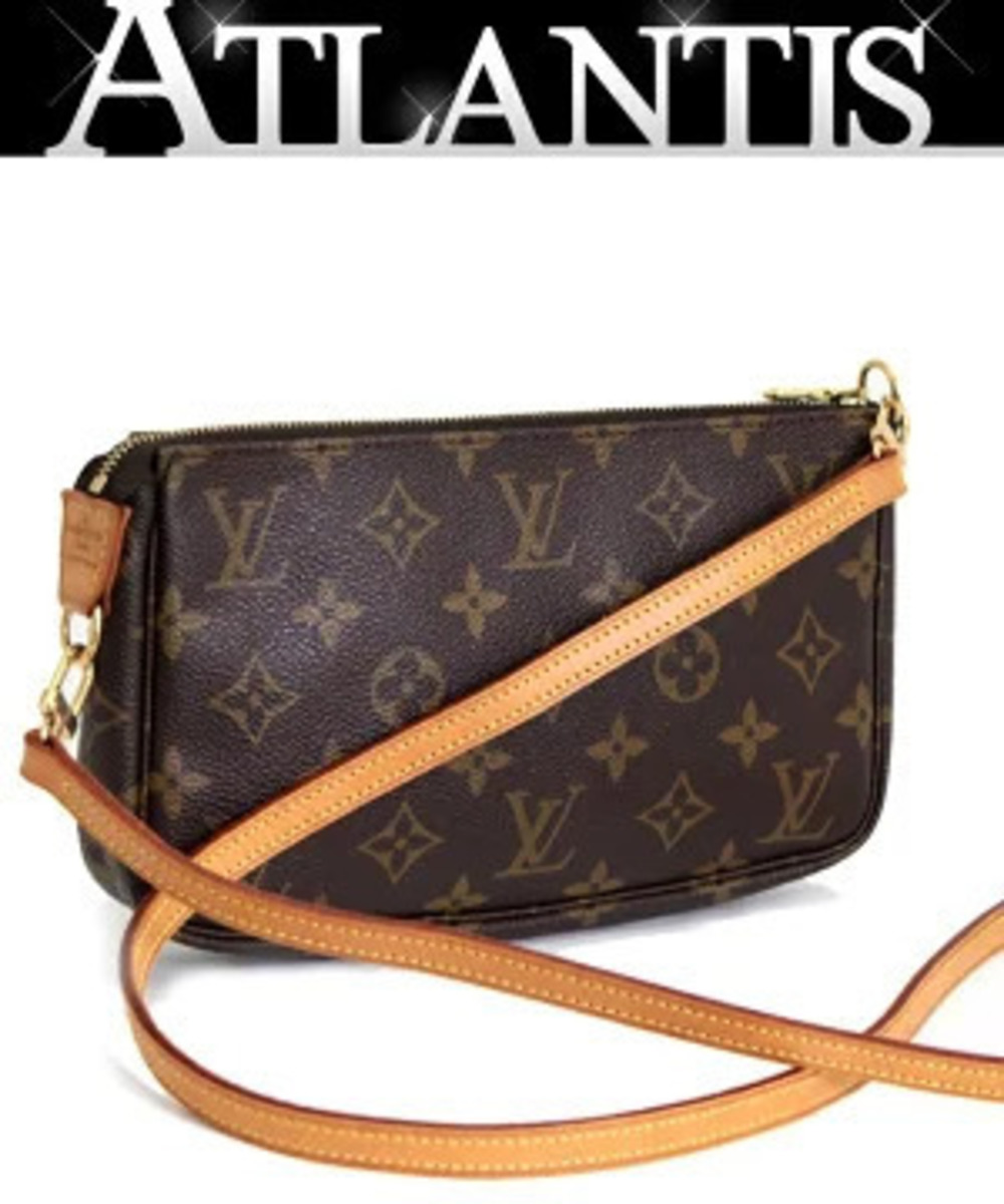 Louis Vuitton Pochette Accessoires Long Shoulder Accessory Pouch Clutch Monogram
